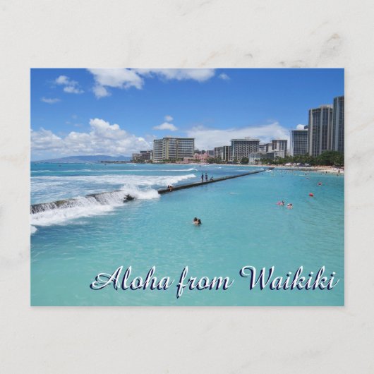 Waves Waikiki Beach Honolulu Hawaii Pacific Ocean Briefkaart (Voorkant)