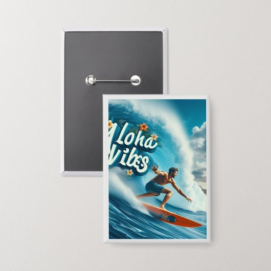 Waves & Wanderlust Collection Button (Voorkant / Achterkant)