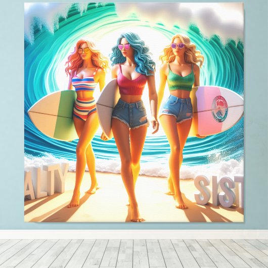 Waves & Wanderlust Collection Canvas Afdruk (Insitu (Houten vloer))