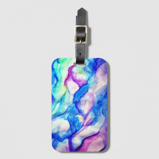 Waves Waterverf Art Luggae Label Bagagelabel (Voorkant (verticaal))