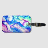 Waves Waterverf Art Luggae Label Bagagelabel (Voorkant (horizontaal))