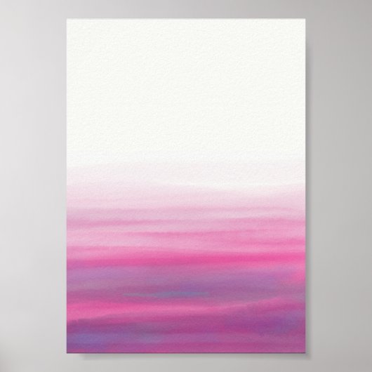 Waves Waterverf Roze Paars Poster (Voorkant)