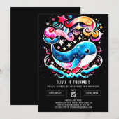 Waves Whale Boho Meisje Verjaardag Kaart (Voorkant / Achterkant)