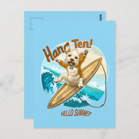 Waves & Woofs Wishes Briefkaart (Voorkant / Achterkant)