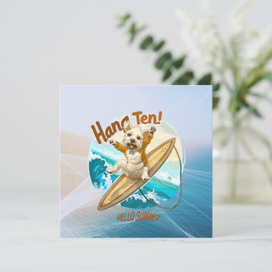 Waves & Woofs Wishes Feestdagenkaart (Staand voorkant)