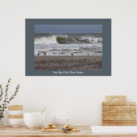 Waves Zee Isle City Poster (Keuken)