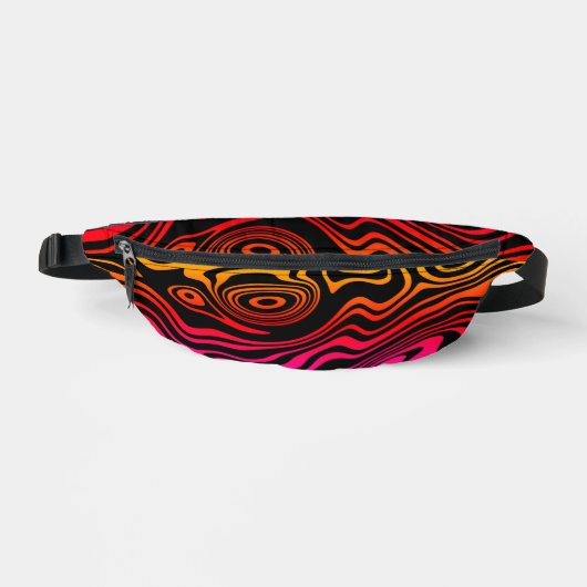 Waves Zwart en Kleurrijk Fanny Pack - Kies Kleur Heuptasje (Voorkant)