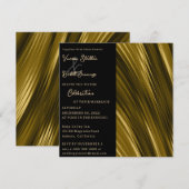 Wavey Gold Wedding Uitnodiging (Voorkant / Achterkant)