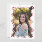 Wavey retro fancy Afstuderen foto op achterzijde Kaart (Achterkant)