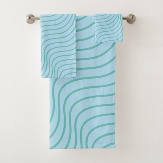 Wavey Stripe Modern Bathroom Towel Set Bad Handdoek (Insitu)