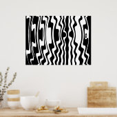Wavey Stripey Abstract Poster (Keuken)