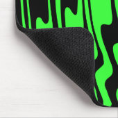 Wavey Stripey - zwart en groen II Muismat (Hoek)