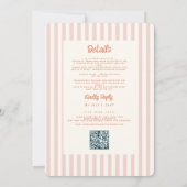 Wavige roze en rode handgeschreven trouw-QR-code Kaart (Achterkant)