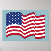 Waving American Flag Art Poster (Voorkant)