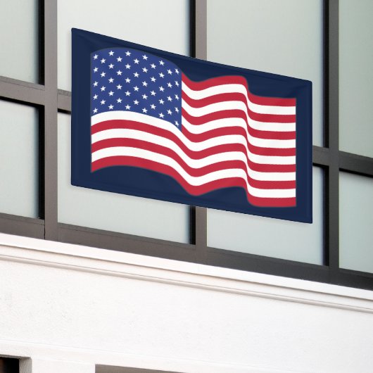 Waving American Flag Banner (Buitenkant Gebouw)