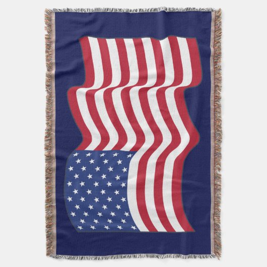 Waving American Flag Gooi Deken Gift (Voorkant Verticaal)