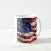  Waving American Flag Personalized Coffee Koffiemok (Voorkant rechts)