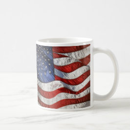 Waving American Flag Personalized Coffee Koffiemok