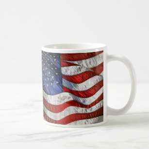  Waving American Flag Personalized Coffee Koffiemok