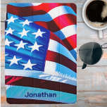 Waving American Flag Signature iPad Pro Cover<br><div class="desc">Vier uw patriottisme en laat uw individualiteit zien met onze gepersonaliseerde tablet met de wapperende Amerikaanse vlag. Blijf verbonden,  productief en entertainend terwijl u vol trots uw liefde voor uw land toont.</div>