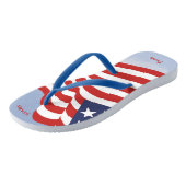 Waving American Flag Stars Stripes Forever Graphic Teenslippers (Schuin)