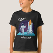 Waving Astronaut Space Shuttle Cartoon Kinder T-shirt (Voorkant)
