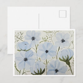 Waving Blue Flowers Ansichtkaart Briefkaart