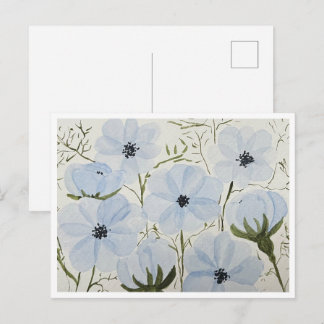 Waving Blue Flowers Ansichtkaart  Briefkaart