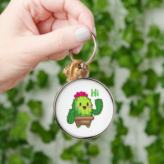 Waving Cactus Keychain – Happy Green Buddy (Hand)