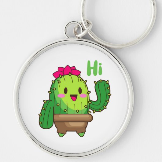 Waving Cactus Keychain – Happy Green Buddy (Voorkant)
