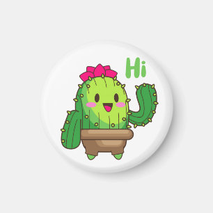 Waving Cactus Magneet – Vriendelijk Planten Gezich