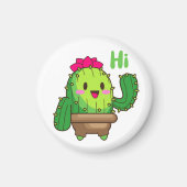 Waving Cactus Magnet – Friendly Plant Face (Voorkant)