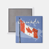 Waving Canada vlag reizen souvenir koelkast magnee Magneet (Voorkant / Achterkant)