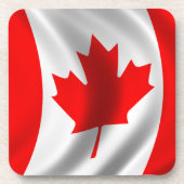 Waving Canadian Flag Bier Onderzetter (Voorkant)
