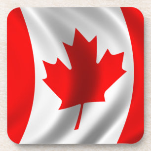Waving Canadian Flag Bier Onderzetter