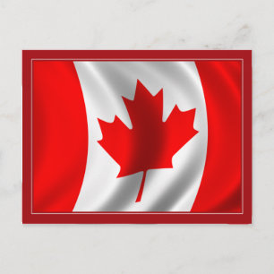 Waving Canadian Flag Briefkaart