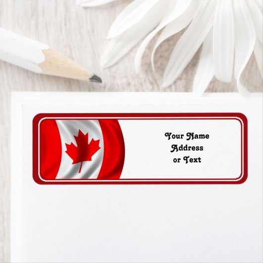 Waving Canadian Flag Etiket (Insitu)