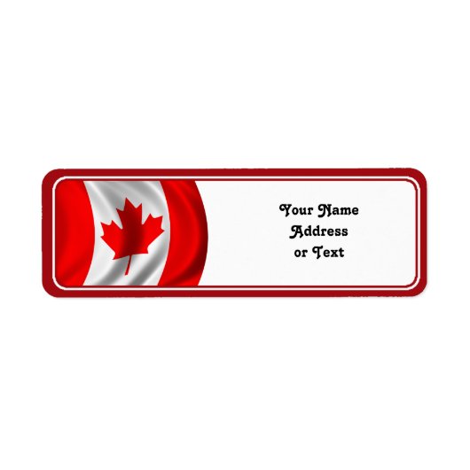 Waving Canadian Flag Etiket (Voorkant)