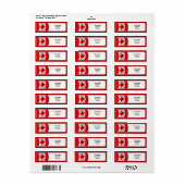 Waving Canadian Flag Etiket (Full Sheet)
