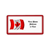 Waving Canadian Flag Etiket (Voorkant)