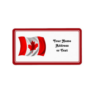 Waving Canadian Flag Etiket