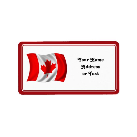 Waving Canadian Flag Etiket (Voorkant)
