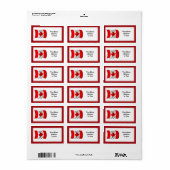 Waving Canadian Flag Etiket (Full Sheet)
