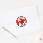 Waving Canadian Flag Ronde Sticker (Envelop)