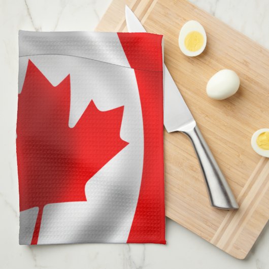 Waving Canadian Flag Theedoek (Quarter Fold)