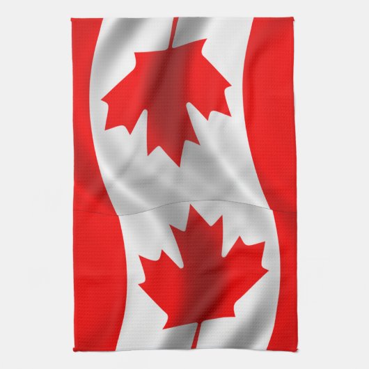 Waving Canadian Flag Theedoek (Verticaal)