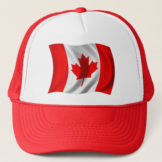 Waving Canadian Flag Trucker Pet (Voorkant)