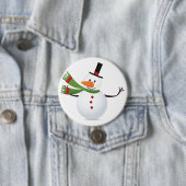 Waving Carrot Nose Snowman Button (In situ)
