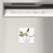 Waving Carrot Nose Snowman Magnet (Insitu (Vaatwasser))