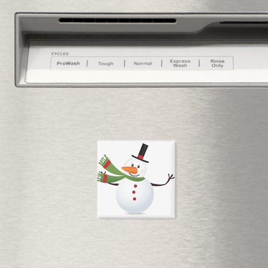 Waving Carrot Nose Snowman Magnet (Insitu (Vaatwasser))
